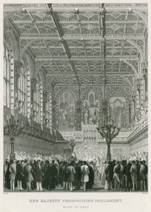 Hennes Majestät prorogerar parlamentet, House of Lords av English School