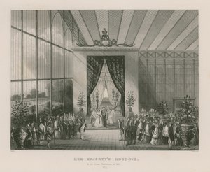 Hennes Majestäts Boudoir i den stora utställningen 1851 av English School