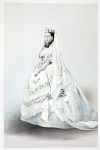 Hennes Kungliga Höghet Prinsessan Alexandra Caroline av Danmark, från A Memorial of the Marriage of Edward VII and Alexandra of Denmark, pub. 1864 av English School