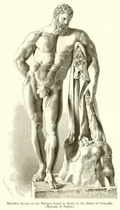 Hercules, känd som Farnese, hittades i Rom i Caracalla-baden. (Neples museum) av English School
