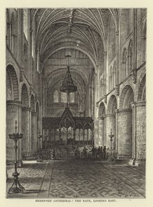 Herefords katedral, långhuset, österut av English School
