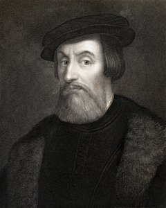 Hernan Cortes, Marques del valle de Oaxaca (1485-1547) från "Gallery of Portraits", publicerad 1833 av English School