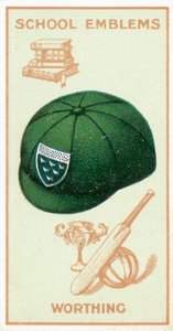 High School for Boys, Worthing, Sussex (färg litho) av English School
