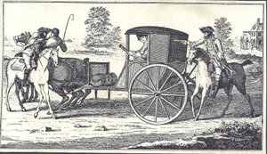 Highwaymen James MacLaine och William Plunkett rånar earlen av Eglinton på Hounslow Heath, 26 juni 1750 (gravyr) av English School