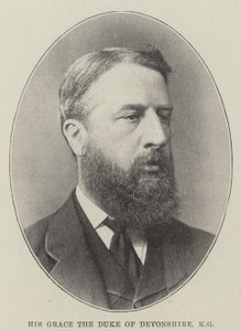 His Grace the Duke of Devonshire, KG (litho) av English School
