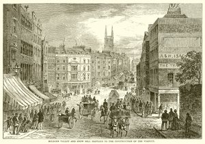 Holborn Valley och Snow Hill före byggandet av viadukten av English School
