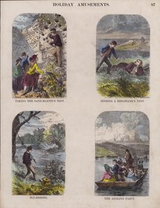 Semesternöjen (färgad gravyr) av English School