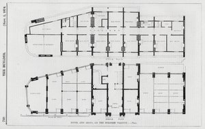 Hotell och butiker, på Holborn-viadukten (gravyr) av English School