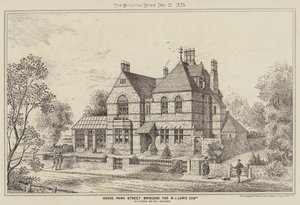 House Park Street Bridgend, för W J Lewis Esquire (gravyr) av English School