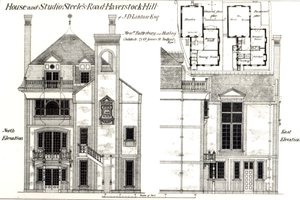 House and Studio, Steeles Road, Haverstock Hill, från The Building News, 9 februari 1877 av English School