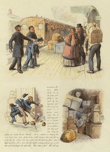 Hur Jacky Marlinspike återvände hem i tid för Christmas Pudding (färg litho) av English School