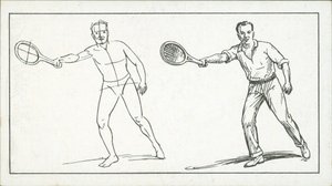 Hur man skissar: Figur som spelar tennis (litho) av English School