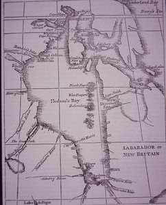 Hudson Bay Company, karta över Hudson Bay publicerad 1744 av English School