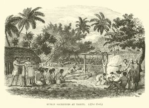 Människooffer på Tahiti, efter Cook av English School