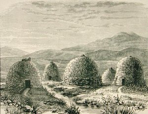 Hyddor i Uig ca 1880, från 
