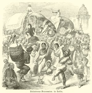 Idolatrous procession i Indien av English School