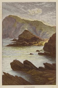 Ilfracombe (färgad gravyr) av English School