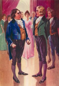 Illustration för John Halifax Gentleman av Dinah Maria Mulock (litho i färg) av English School