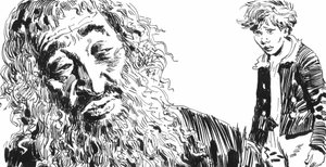 Illustration för Oliver Twist av Charles Dickens (penna och bläck) av English School