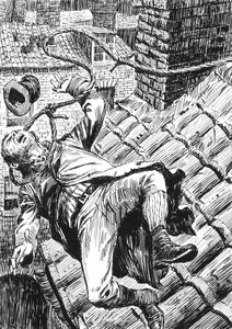 Illustration för Oliver Twist av Charles Dickens (penna och bläck) av English School