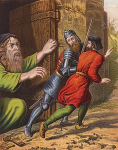 Illustration till Pilgrimsfärden av John Bunyan (färglitografi) av English School