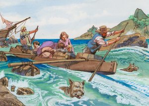 Illustration för schweiziska familjen Robinson av English School