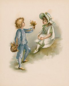 Illustration till Blommornas språk (chromolitho) av English School