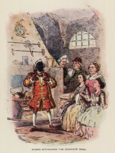 Illustration till The Virginians av Thackeray (litografi) av English School