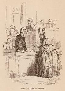 Illustration till Vanity Fair av Thackeray (litografi) av English School
