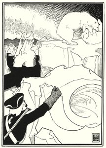 Illustration för Baron Munchausens äventyr (gravyr) av English School