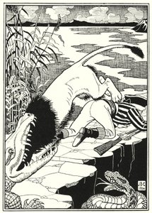 Illustration för Baron Munchausens äventyr (gravyr) av English School