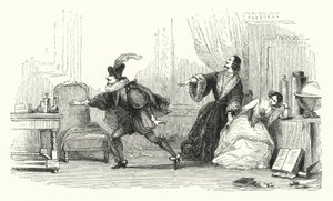 Illustration till baletten Le Diable boiteux, eller Djävulen på två pinnar (gravyr) av English School
