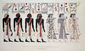 Illustration från kungarnas gravar i Thebe, upptäckt av G. Belzoni, tryckt publicerat 1820 av English School