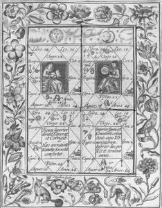 Illustration tagen från Theatrum Chemicum Britannicum av Elias Ashmole, 1652 av English School