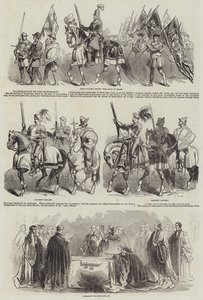 Illustrationer av borgmästarskapet (gravyr) av English School