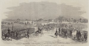 Imperialistiska högkvarter vid lägret i Chalons (gravyr) av English School