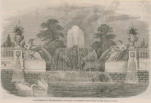 Förbättringar av Serpentine - Fontän under konstruktion i den italienska trädgården av English School