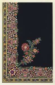 Indiskt broderat satängförkläde av English School