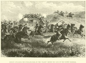 Indianer attackerade Overland Mail på slätterna före Pacific Railroads dagar av English School