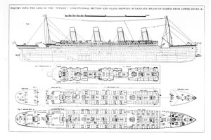 Enquiry into the Loss of the Titanic: Tvärsnitt av skeppet av English School
