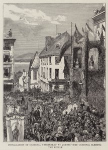 ケベックでのタシュロー枢機卿の設置、国民を祝福する枢機卿 (彫刻) スウェーデン語 av English School