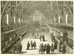 Interiör av Old Westminster Hall av English School