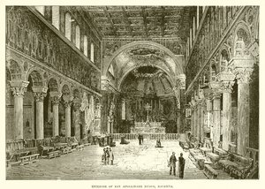 Interiör av San Apollinare Nuovo, Ravenna av English School