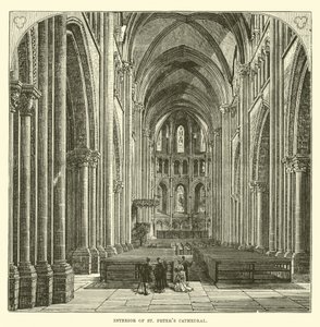 Interiör av St Peters Cathedral av English School