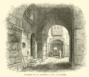 Interiör av St Stephens Gate, Jerusalem av English School