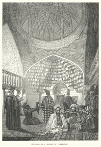 Interiör från en moské i Turkestan (gravyr) av English School