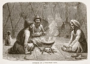 Interiör av ett Turcomantält, illustration från Cassells Illustrated History of England av English School