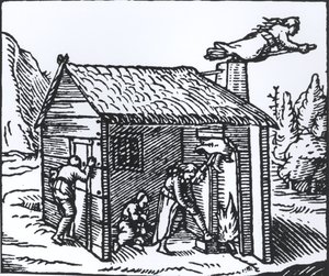 Interiör av ett häxhus, 1579 av English School