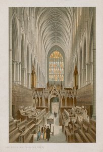 Interiör av Choir of Westminster Abbey av English School