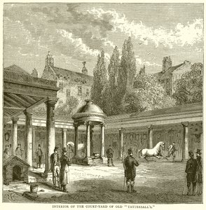 Interiör av Court-Yard of Old Tattersalls av English School
